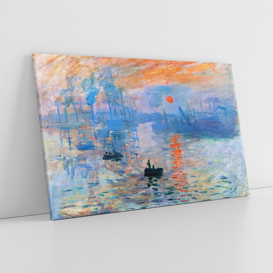 Obraz na płótnie 120x80 - Impresja Wschód Słońca 1872, Claude Monet - Reprodukcja - reprodukcja, obraz na płótnie