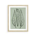 Plakat w ramie 30x40 - Energetyczne Ekspresje Natury - zielony plakat, roślinne motywy - rama drewno