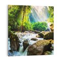 Obraz na płótnie 50x50 - Idylliczny strumyk w urokliwym lesie - strumyk, las