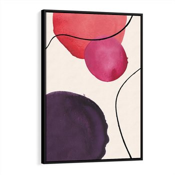 Obraz w ramie 50x70 - Kolorowe Impresje - abstrakcyjne akwarelowe plamy, nieregularne linie - rama czarna