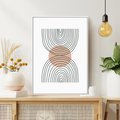 Obraz w ramie 50x70 - Przenikające Widzenia - półkola, koło - rama biała