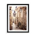 Plakat w ramie 50x70 - mistyczna podróż - uliczka, perspektywa - rama czarna
