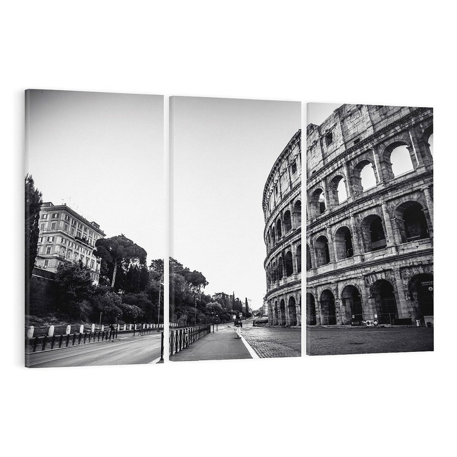 Obraz na płótnie 120x80 - Echa Historii - czarno biała fotografia, koloseum
