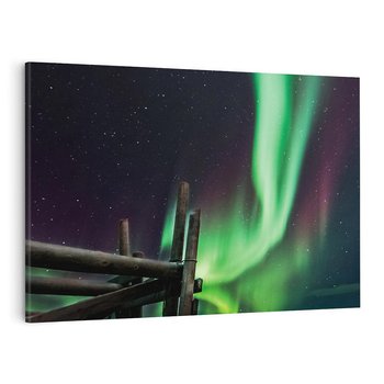 Obraz na płótnie 120x80 - Zorza polarna w tajemniczej nocnej przestrzeni - zorza, polarna