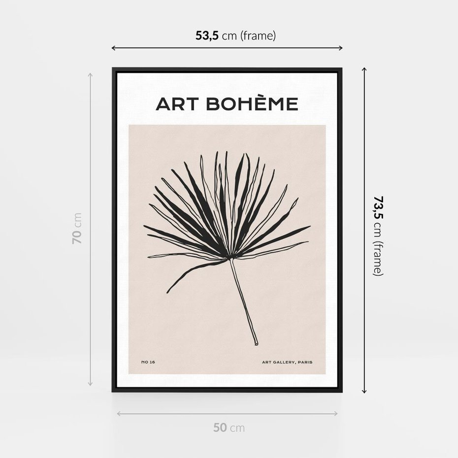 Obraz w ramie 50x70 - Rozkwitające Boho Kształty - boho sztuka, plakat - rama czarna