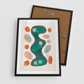 Plakat w ramie 50x70 - Wewnętrzne Spektrum - abstrakcyjne formy, dominujący kolor zielony - rama czarna