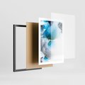 Plakat w ramie 50x70 - Marmur złotą akwarelą - marmur, akwarela - rama czarna