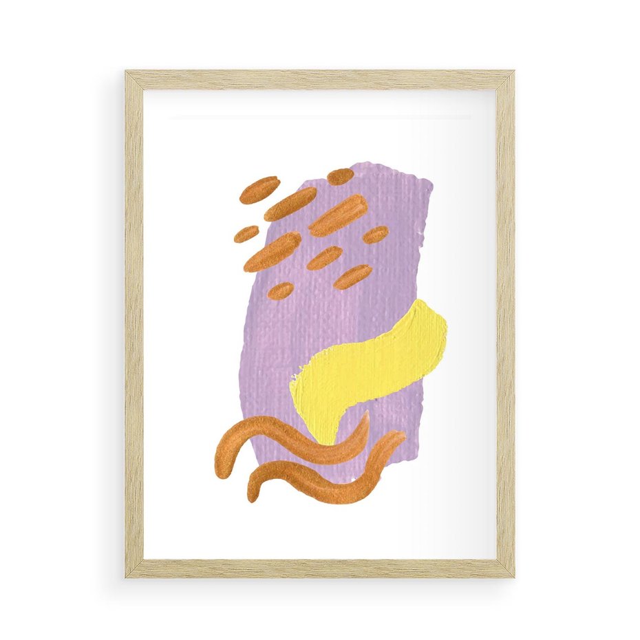 Plakat w ramie 50x70 - Kolorowe Pastelowe Spektrum - akwarela, minimalizm - rama drewno