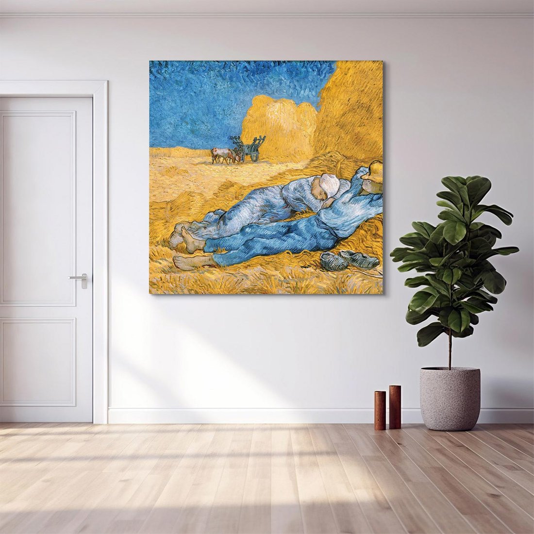 Obraz na płótnie 50x50 - "The Siesta " (1890) Vincent van Gogh - Reprodukcja - reprodukcja, obraz na płótnie