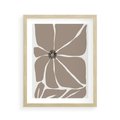 Plakat w ramie 40x50 - Złudne Zmysły - abstrakcyjny kwiat, beże i brązy - rama drewno
