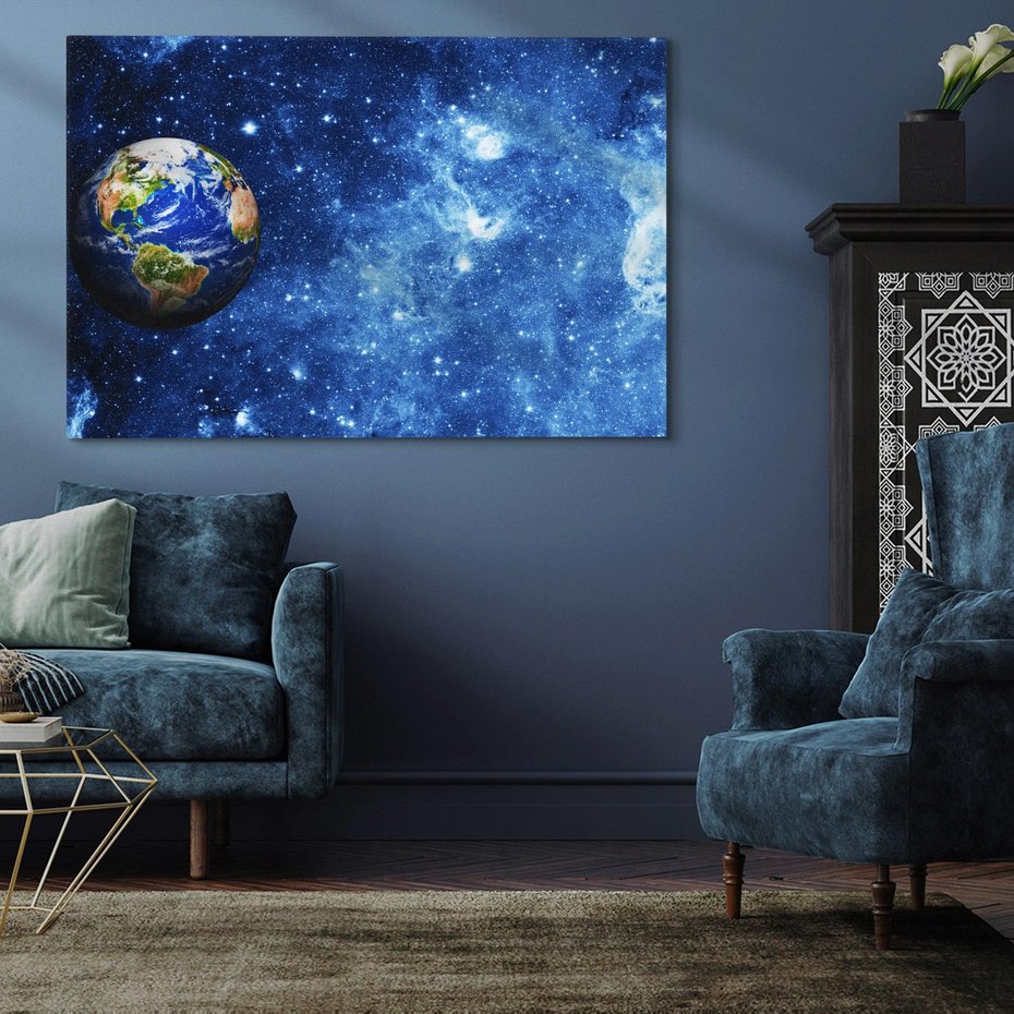Obraz na płótnie 70x50 - Kosmiczne podróże na Ziemię - kosmos, ziemia