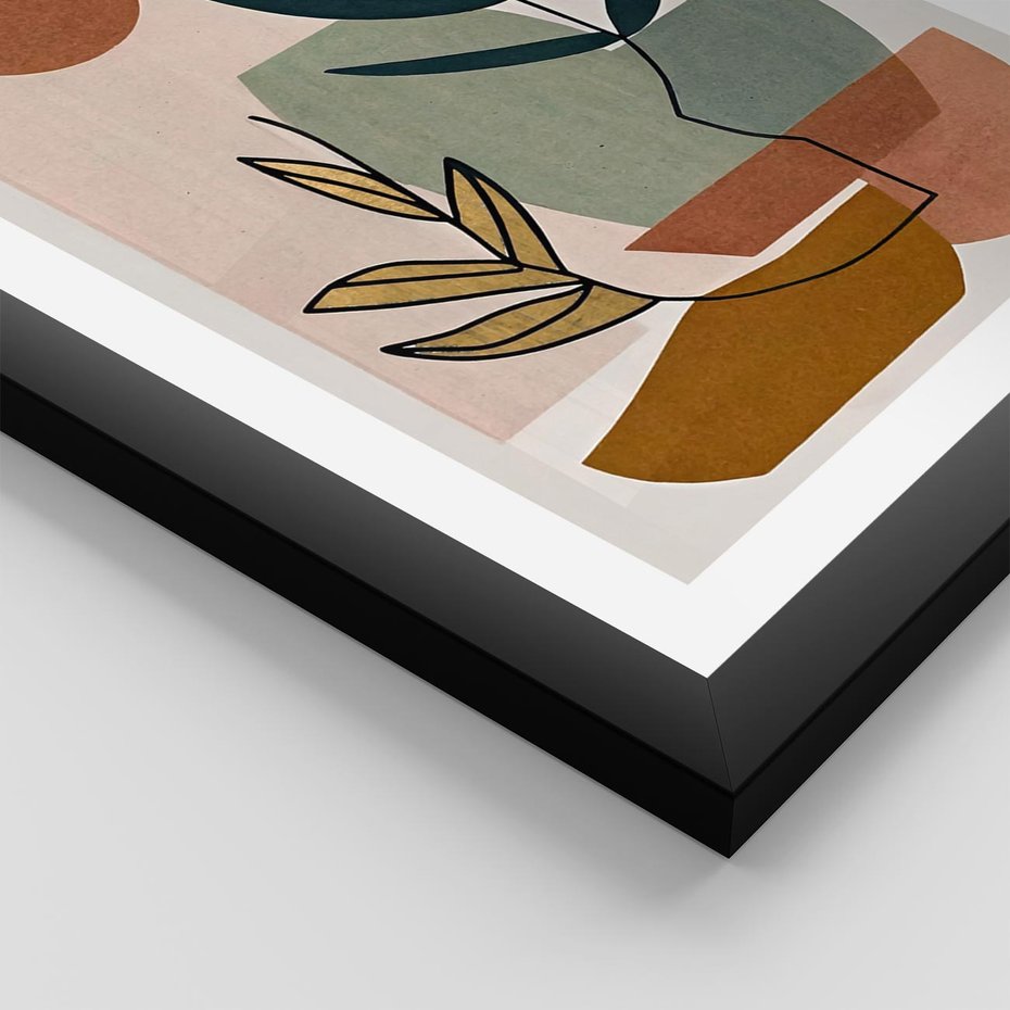 Plakat w ramie 30x40 - Rozkwitająca Boho Wyobraźnia - boho obraz, abstrakcja - rama czarna