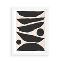 Plakat w ramie 50x70 - Modernistyczna Abstrakcja w Czerni i Bieli - abstrakcja, czarno biała grafika - rama biała