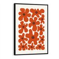 Obraz w ramie 50x70 - Wibracje Przestrzeni - abstrakcyjne czerwone kwiaty, kompozycja - rama czarna