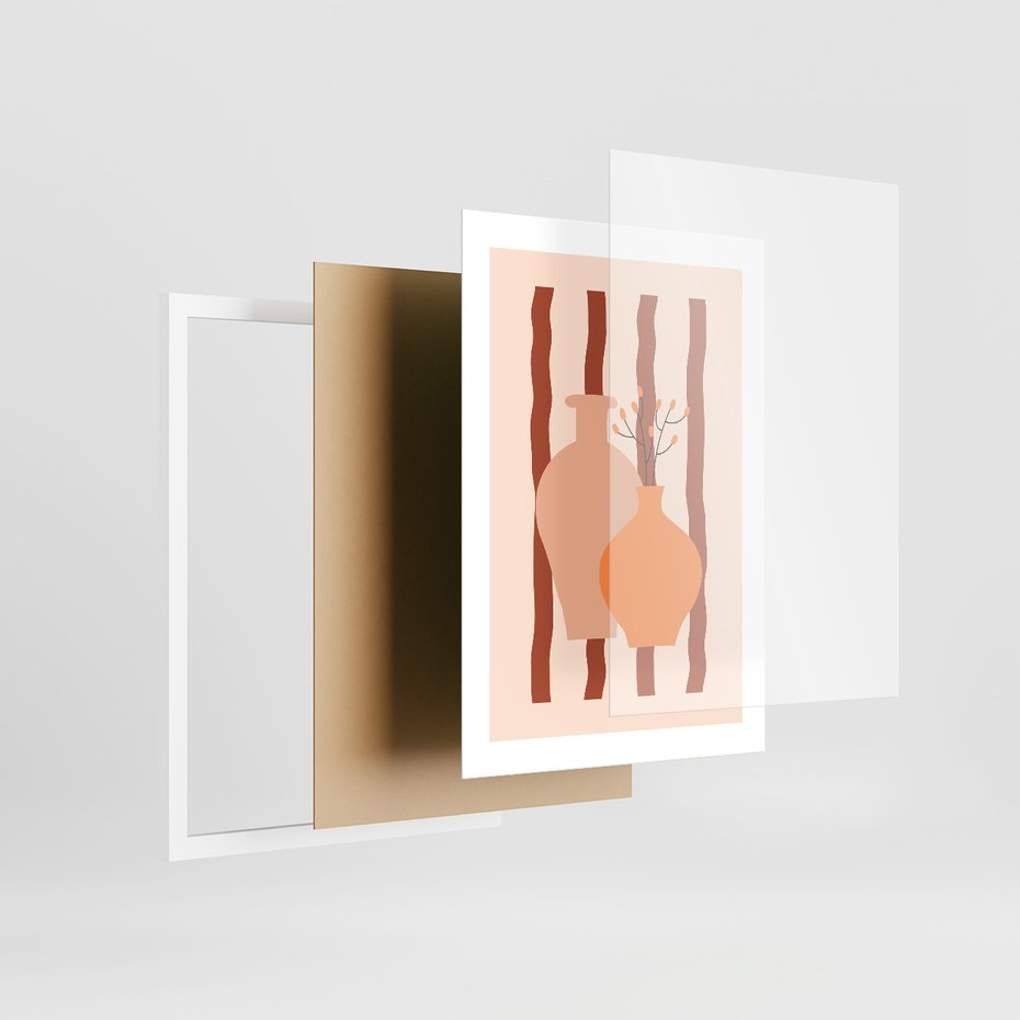 Zestaw obrazy w ramie 30x40 galeria - Plakaty, motyw, boho - rama biała