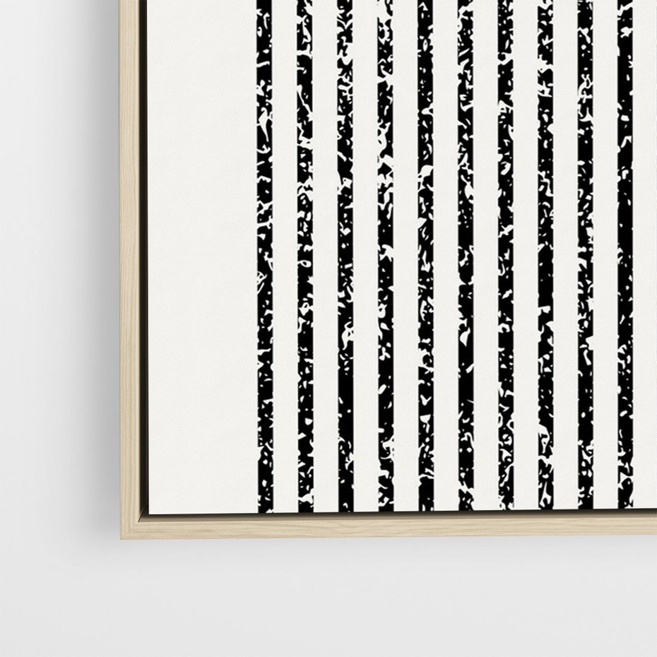 Obraz w ramie 70x100 - Księga Wibracji - abstrakcyjne czarno białe formy, minmalizm - rama drewno