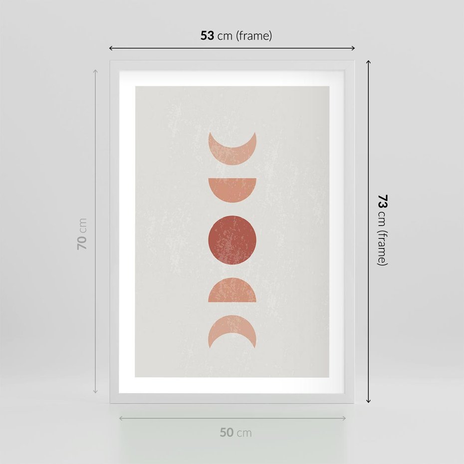 Plakat w ramie 50x70 - Mistyka Boho - boho plakat, beże brązy - rama biała