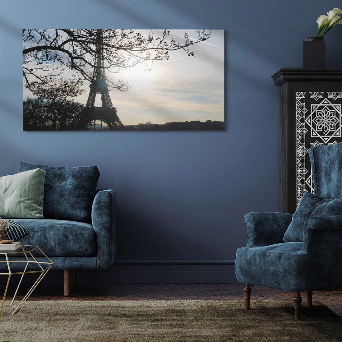 Obraz na płótnie 120x60 - Wieczorny spacer przy Wieży Eiffla - Paryż, Wieża