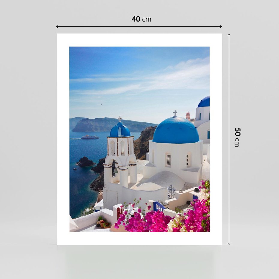 Plakat bez ramy 40x50 - Perspektywa na Santorini - Santorini, perspektywa