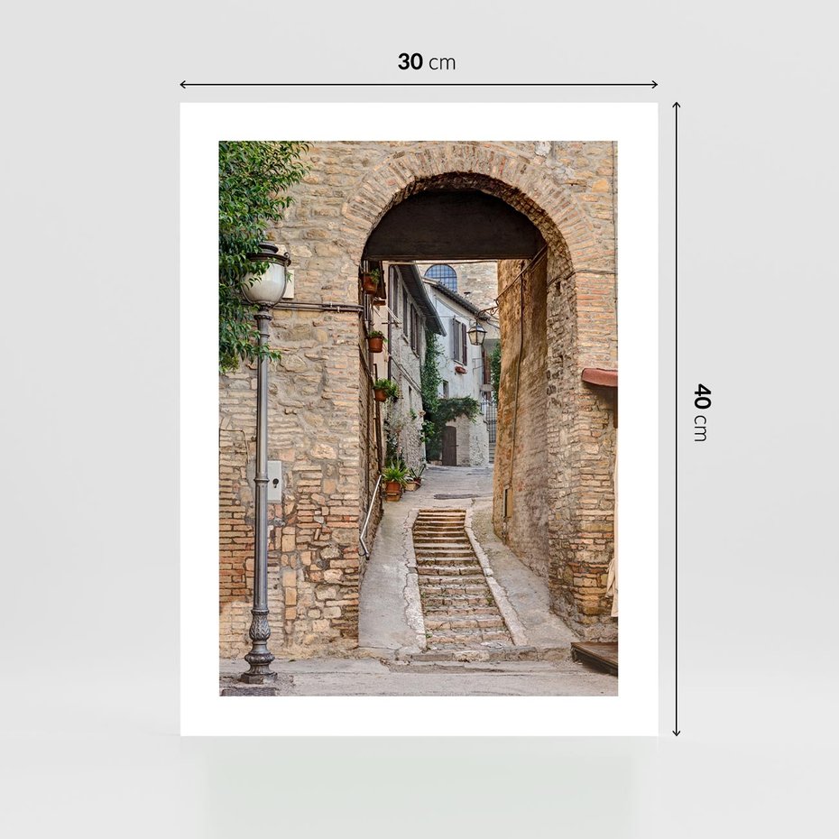 Plakat bez ramy 30x40 - Klimatyczna Uliczka w Grecji - uliczka, Grecja