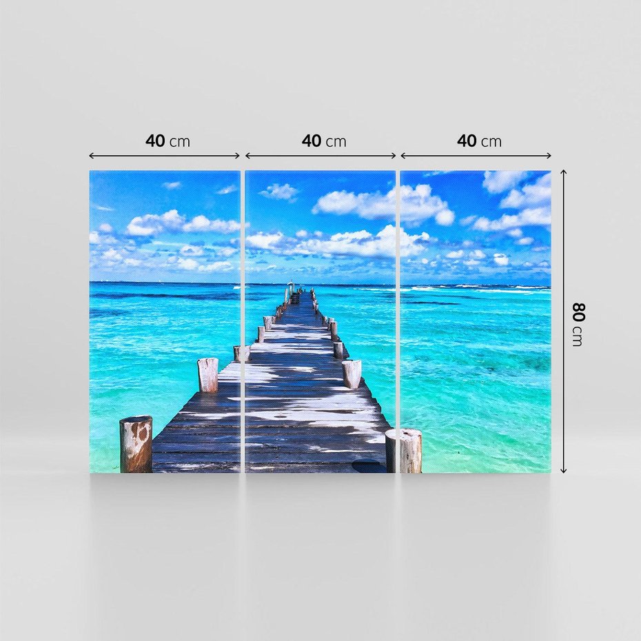 Obraz na płótnie 120x80 - Molo na Plaży Morza - molo, plaża