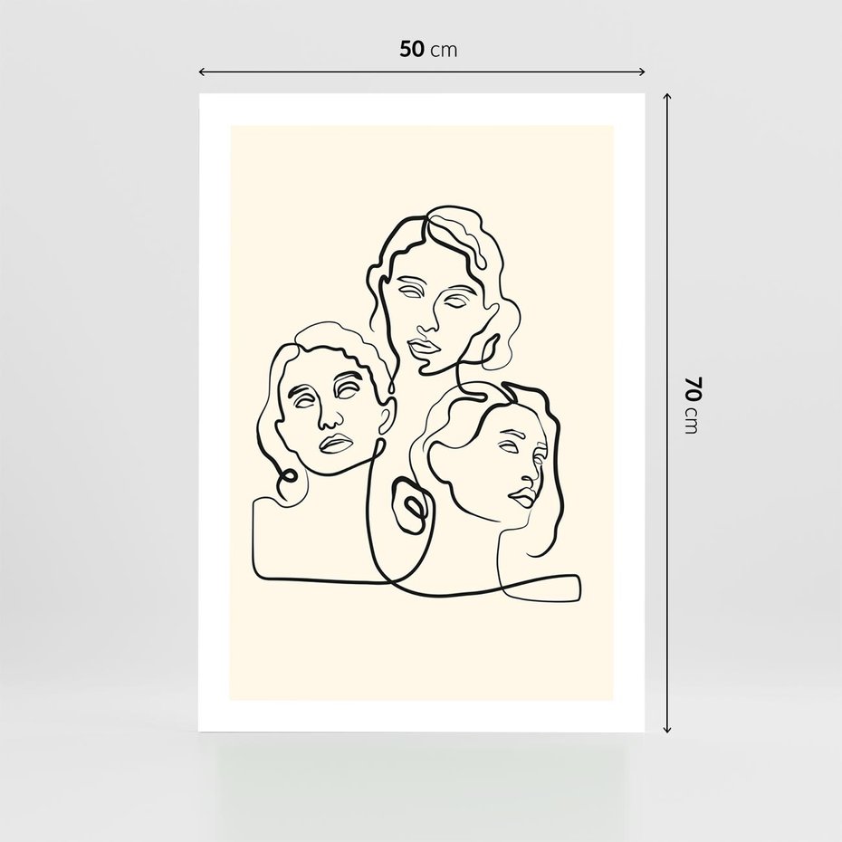 Plakat bez ramy 50x70 - Trzy Kobiety - 3 kobiety, antyczny posag