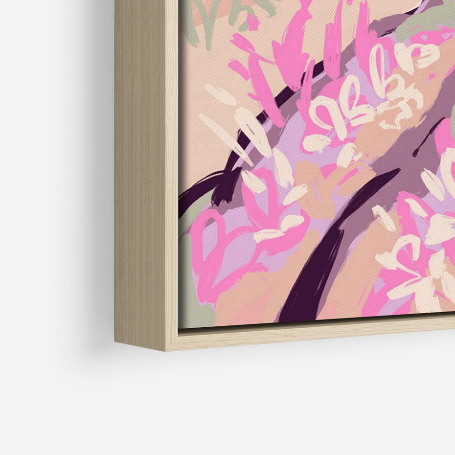 Obraz w ramie 50x70 - Harmonijny Świt - pastelowy krajobraz, nowoczesny plakat - rama drewno