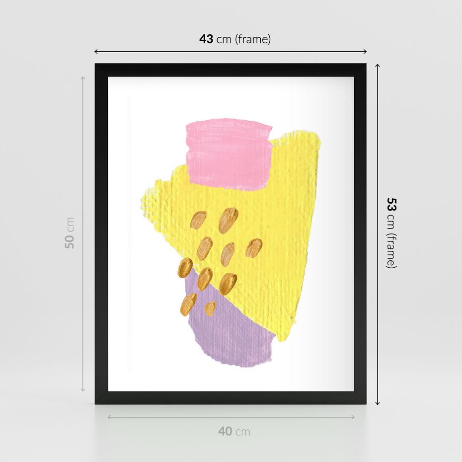 Plakat w ramie 40x50 - Refleksje Akwarelowych Widoków - akwarela, minimalizm - rama czarna