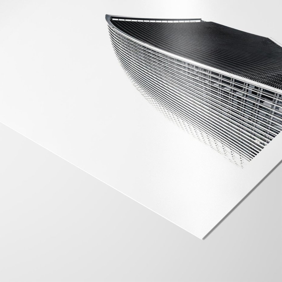 Plakat bez ramy 21x30 - Czarno-Biały Wieżowiec - architektura, wieżowiec