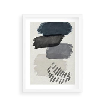 Plakat w ramie 50x70 - W Stylu Akwareli - nowoczesny plakat, abstrakcja - rama biała