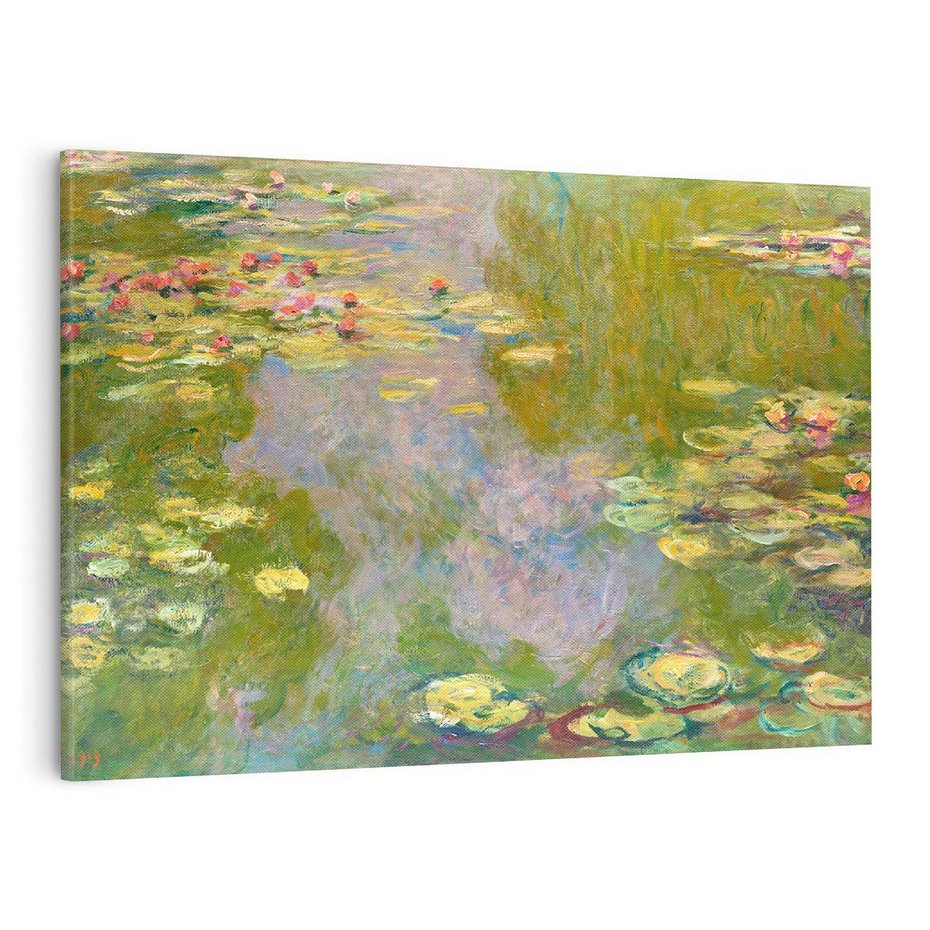 Obraz na płótnie 100x70 - "Lilie wodne" (1919), Claude Monet - Reprodukcja - reprodukcja, obraz na płótnie