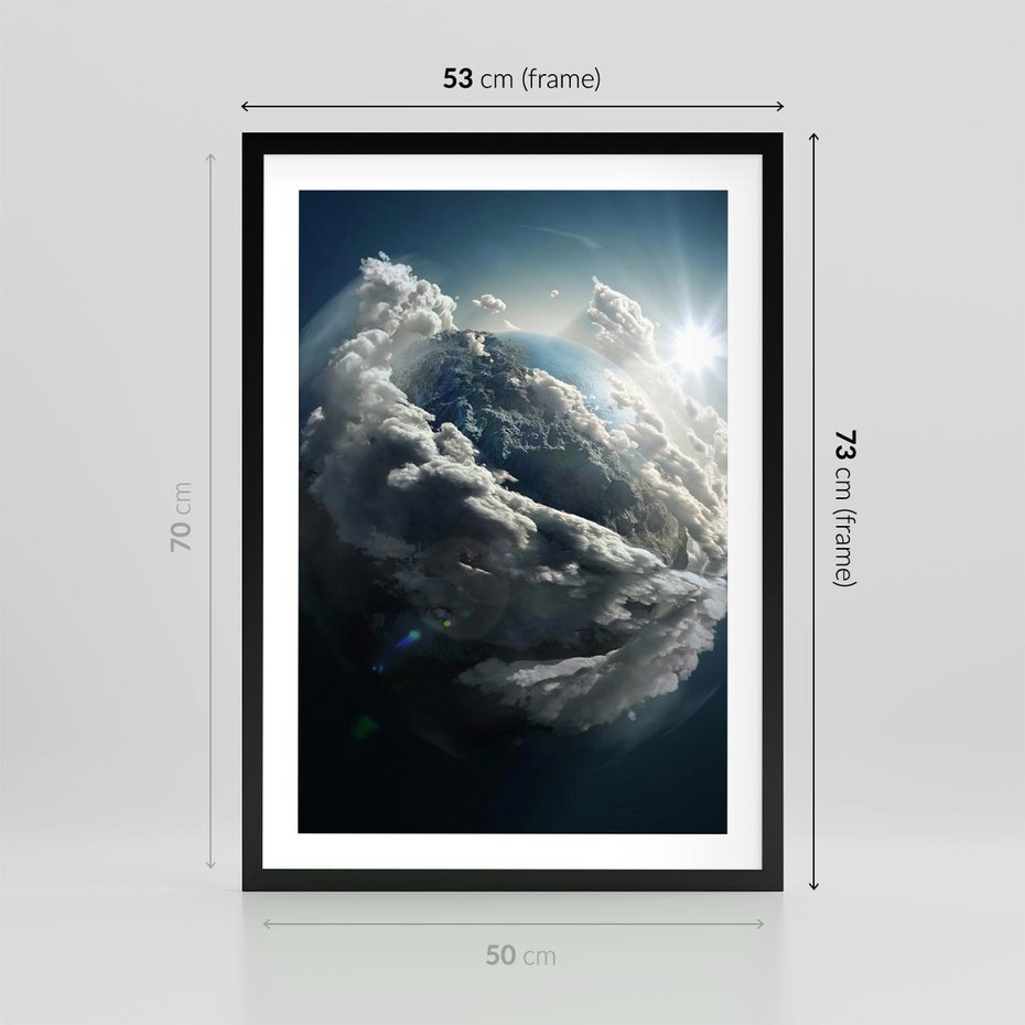 Plakat w ramie 50x70 - Chmurowa aura nad horyzontem - atmosfera, chmury - rama czarna