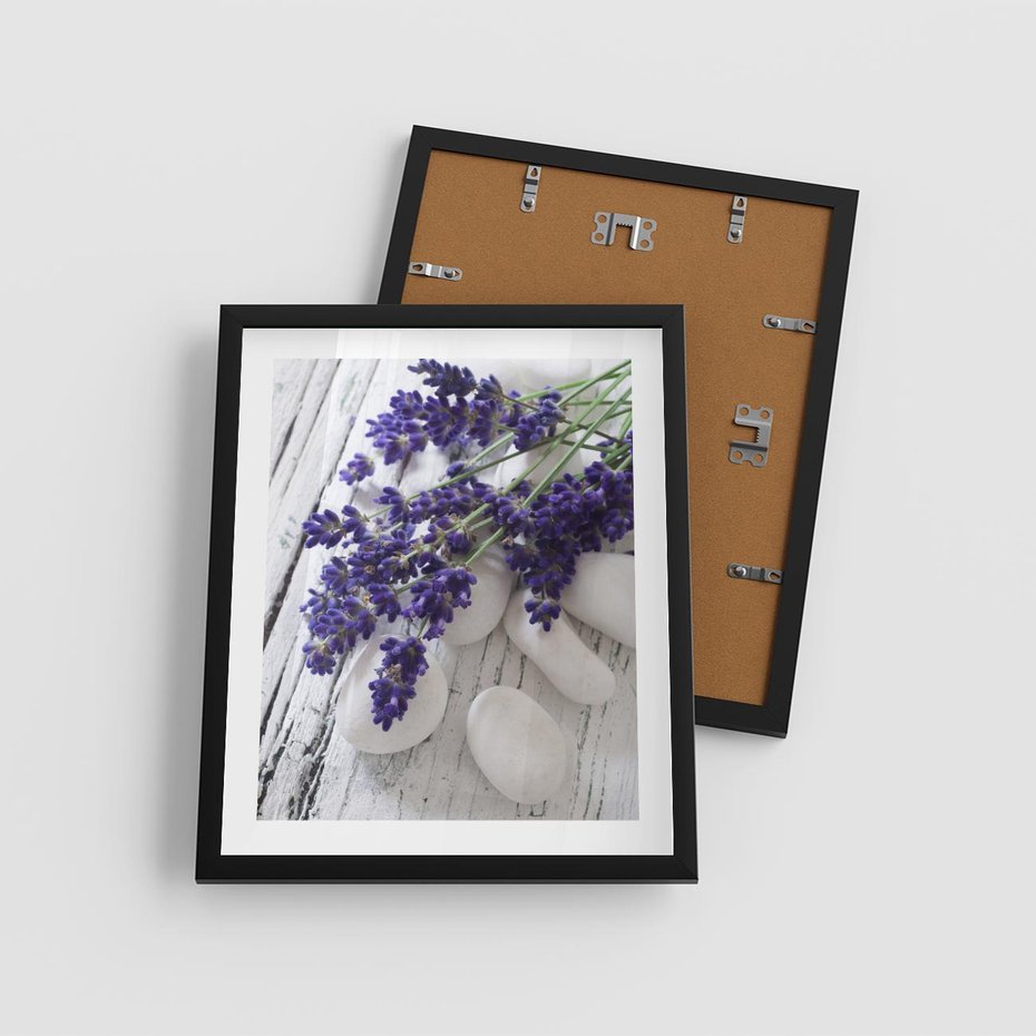 Plakat w ramie 40x50 - relaks z aromatem - lawenda, spa - rama czarna