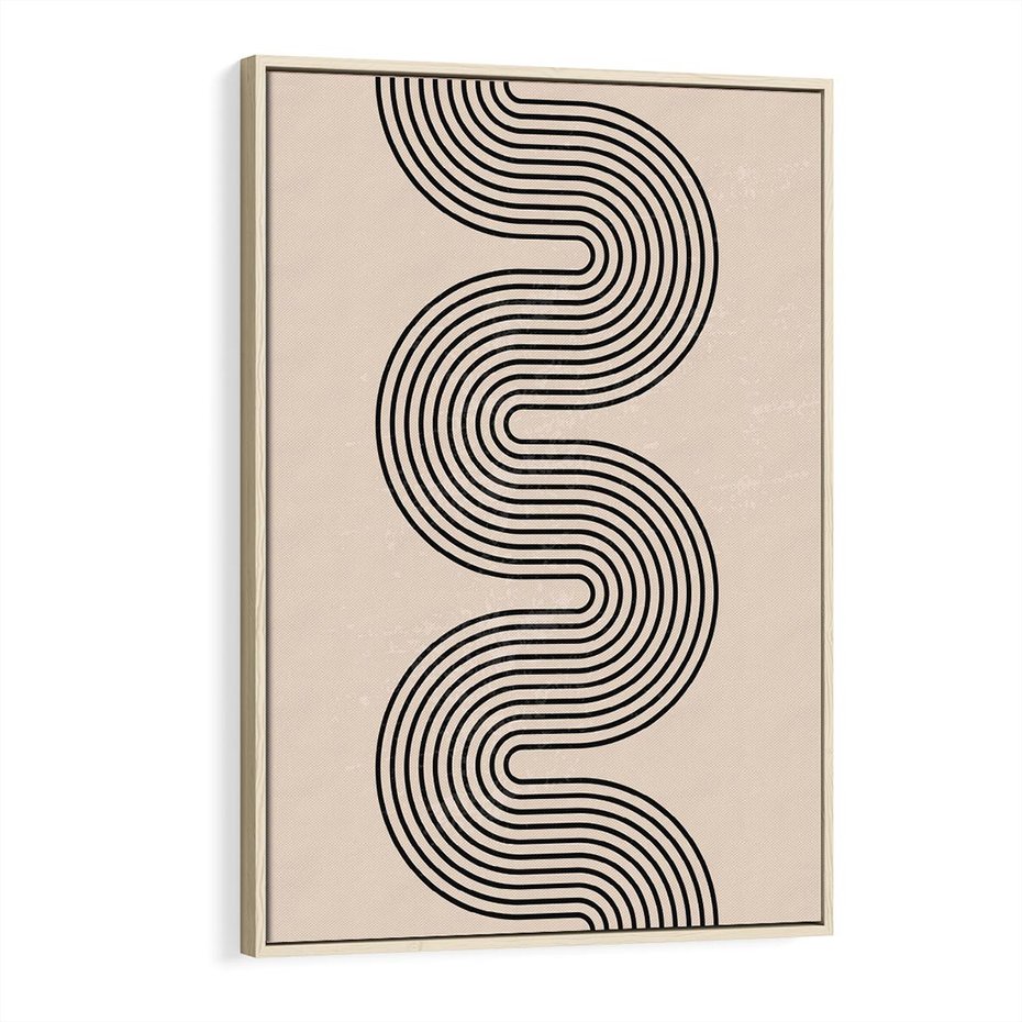 Obraz w ramie 80x120 - Bezgraniczne Odbicia - abstrakcyjne linie, geometria - rama drewno