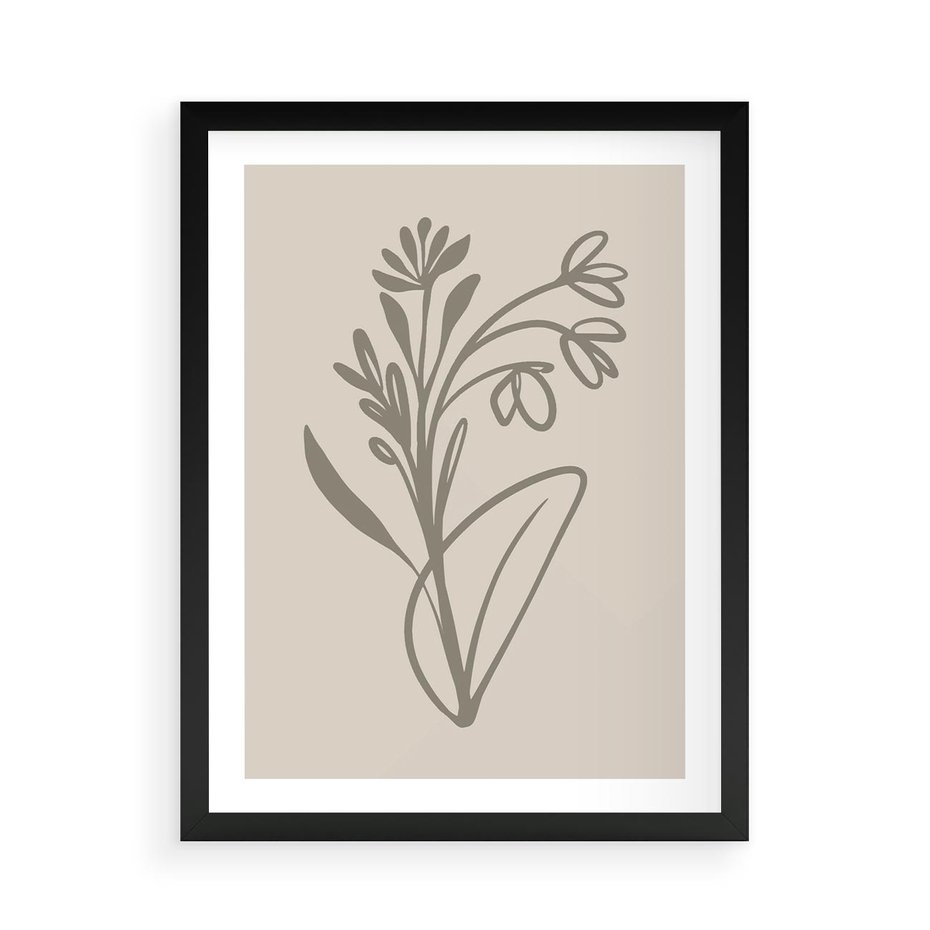 Plakat w ramie 50x70 - Kwiatowe Spektrum - nowoczesny plakat, subtelna sztuka - rama czarna