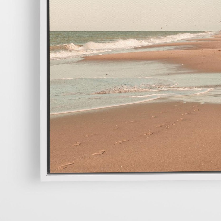 Obraz w ramie 50x50 - Ukojenie na Plaży - fotografia, rajska plaża - rama biała