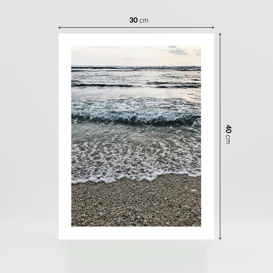 Plakat bez ramy 30x40 - Spokojna Plaża - plaża, żwirek