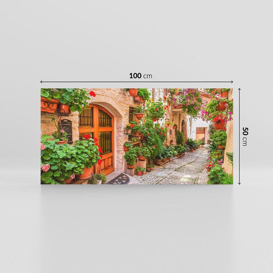 Obraz na płótnie 100x50 - Kolorowa harmonia - uliczka, miasto