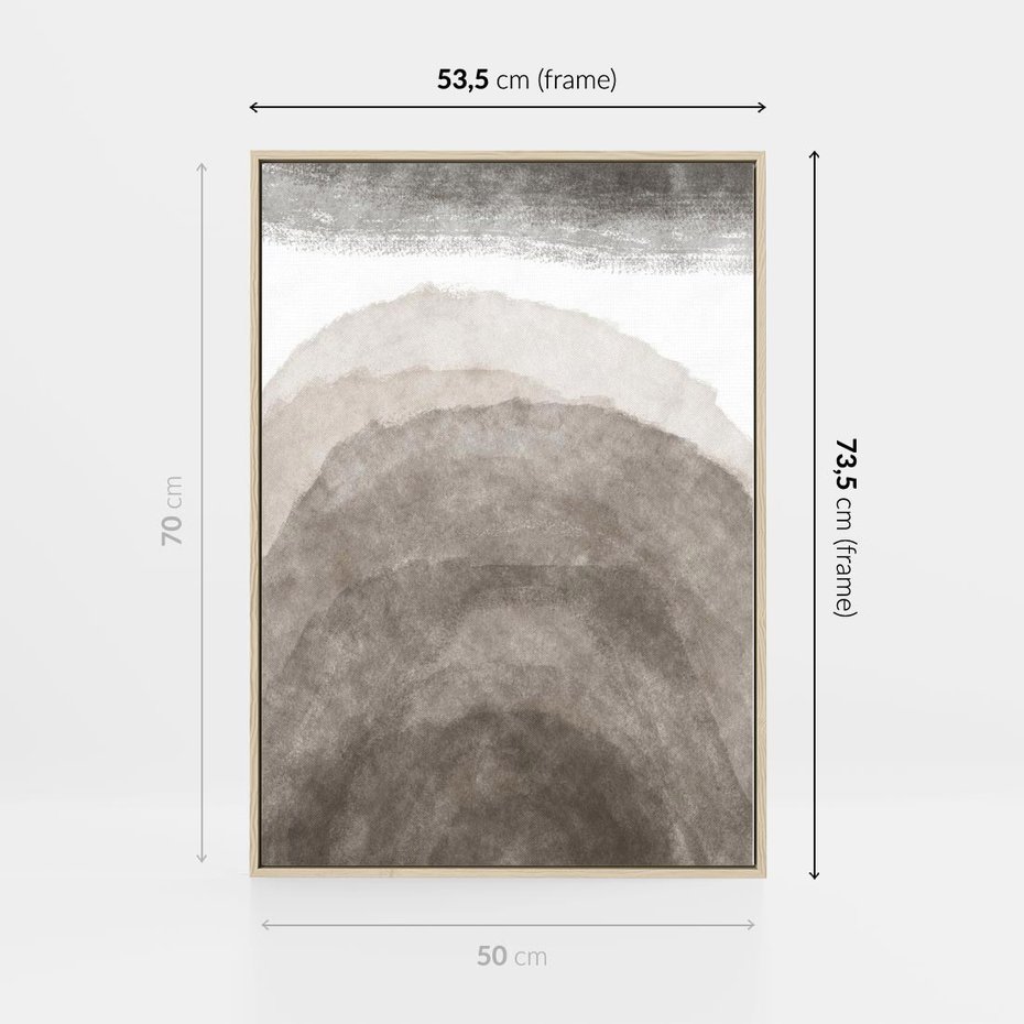 Obraz w ramie 50x70 - Przenikające Kształty - rozmyte cienie, abstrakcja - rama drewno