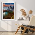 Plakat w ramie 30x40 - Jezioro wśród majestatycznych gór - jezioro, góry - rama czarna