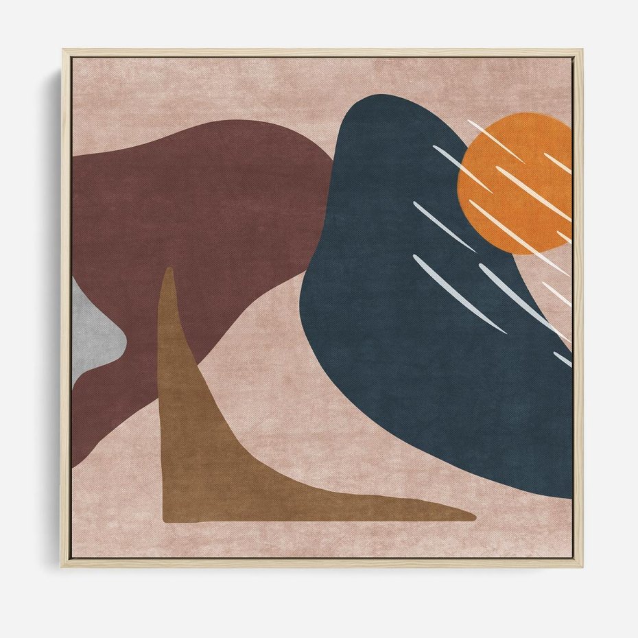 Obraz w ramie 80x80 - Opowieść szepczących pędzli - abstrakcyjne plamy, kształty - rama drewno