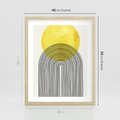 Plakat w ramie 40x50 - Słoneczne Odbicia - geometria, żółte koło - rama drewno
