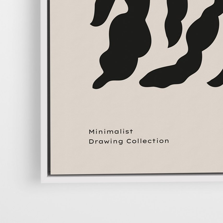 Obraz w ramie 70x100 - Księga Odbić - abstrakcyjne liśćie, roślinne motywy - rama biała