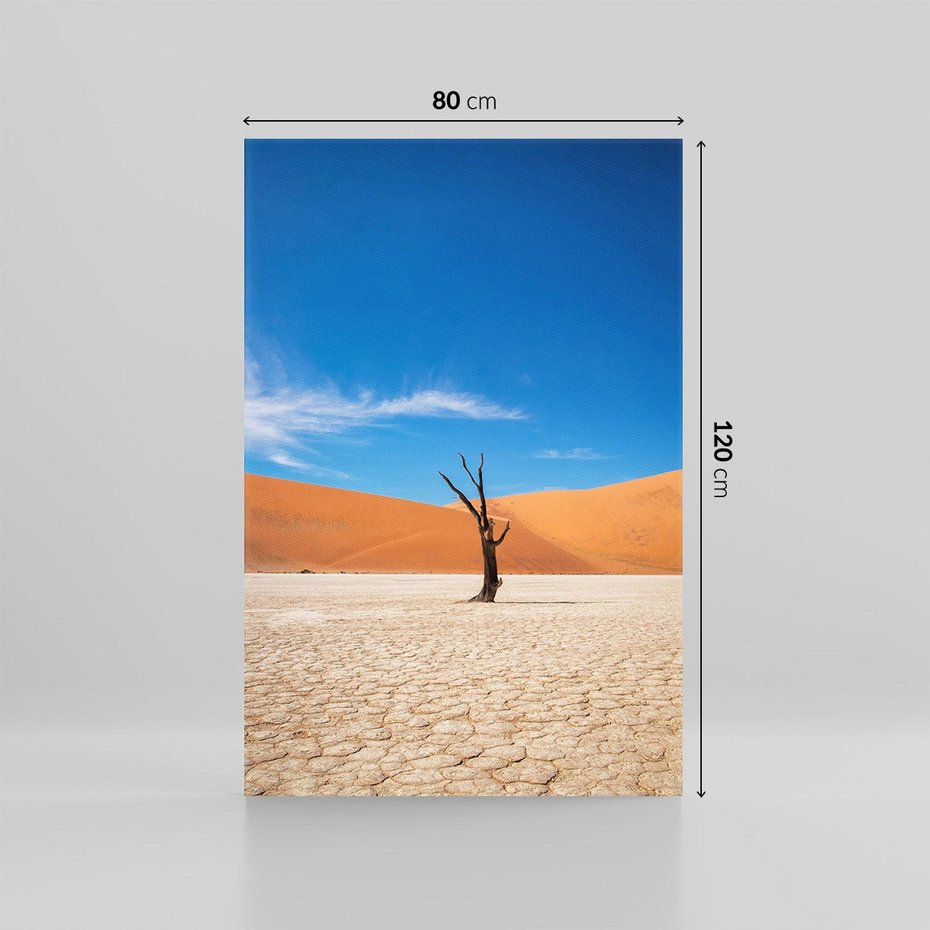 Obraz na płótnie 80x120 - Słońce i Suche Drzewo - pustynia, suche
