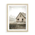 Plakat w ramie 50x70 - Ciepła Atmosfera - dom, stary dom w górach - rama drewno