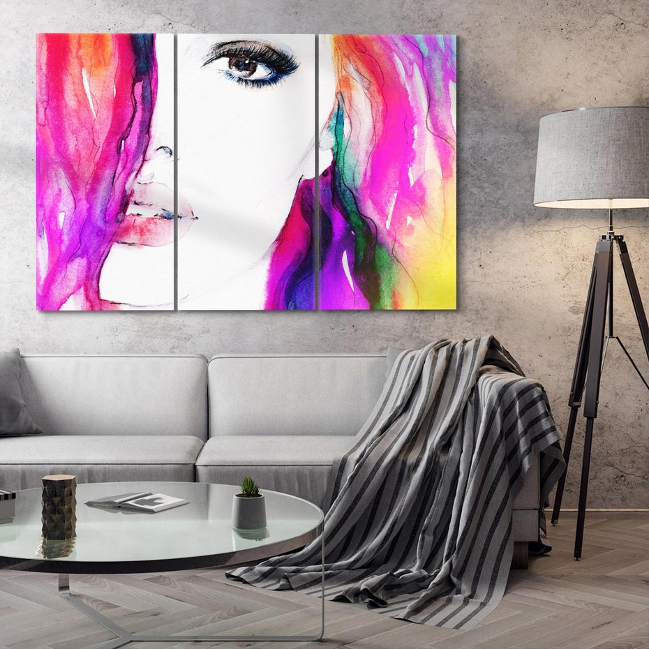 Obraz na płótnie 120x80 - Kobieta Twarz Abstrakcja - kobieta, twarz