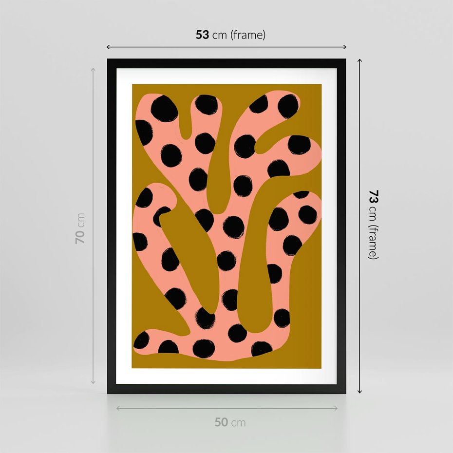 Plakat w ramie 50x70 - Rozkwitająca Wolność Boho - abstrakcyjne boho kształty, dziwne - rama czarna