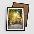 Plakat w ramie 50x70 - Malownicza Wędrówka - uliczka, perspektywa - rama czarna