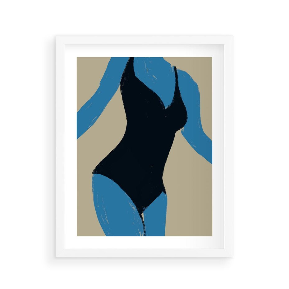 Plakat w ramie 40x50 - Zaklęta Kompozycja - abstrakcyjny plakat, nowoczesna sztuka - rama biała