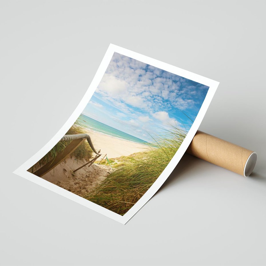 Plakat bez ramy 40x50 - Spokojna plaża nad Bałtykiem - plaża, Bałtyk